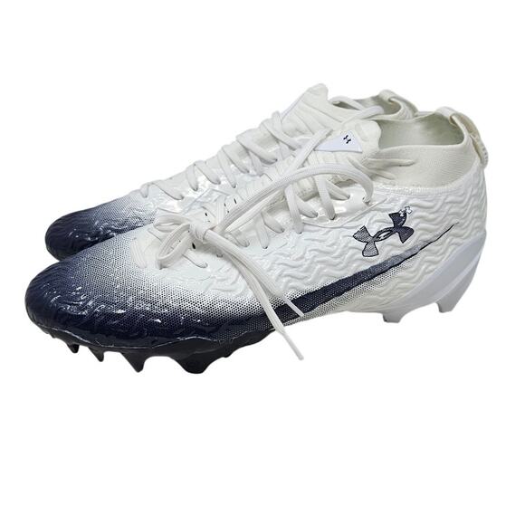 NEW Under Armour 13.5 Spotlight Pro White Midnight Navy Football Cleats Trainer main image 6